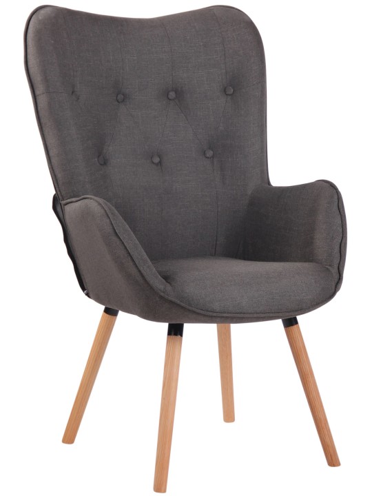 Espreguiçadeira Ashford tecido natural, cinza escuro Espreguiçadeira Ashford tecido natural, cinza escuro