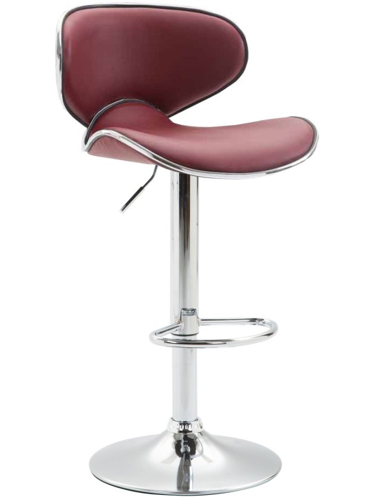 Banqueta alta Las Vegas V2 cromado, bordô