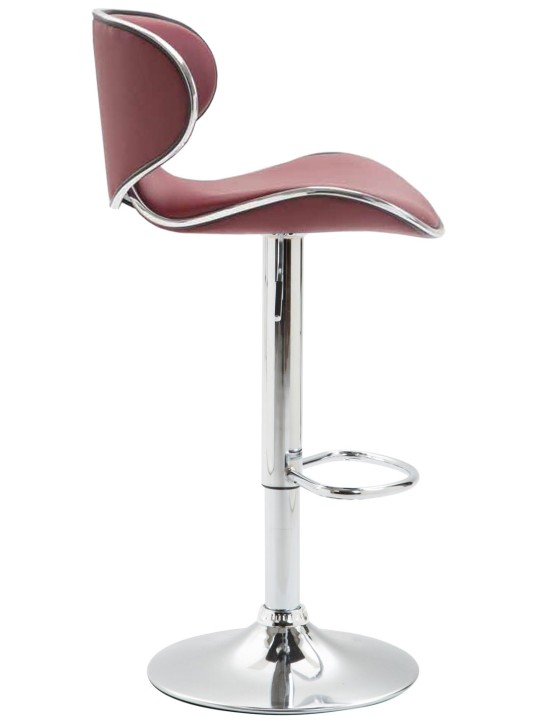 Banqueta alta Las Vegas V2 cromado, bordô