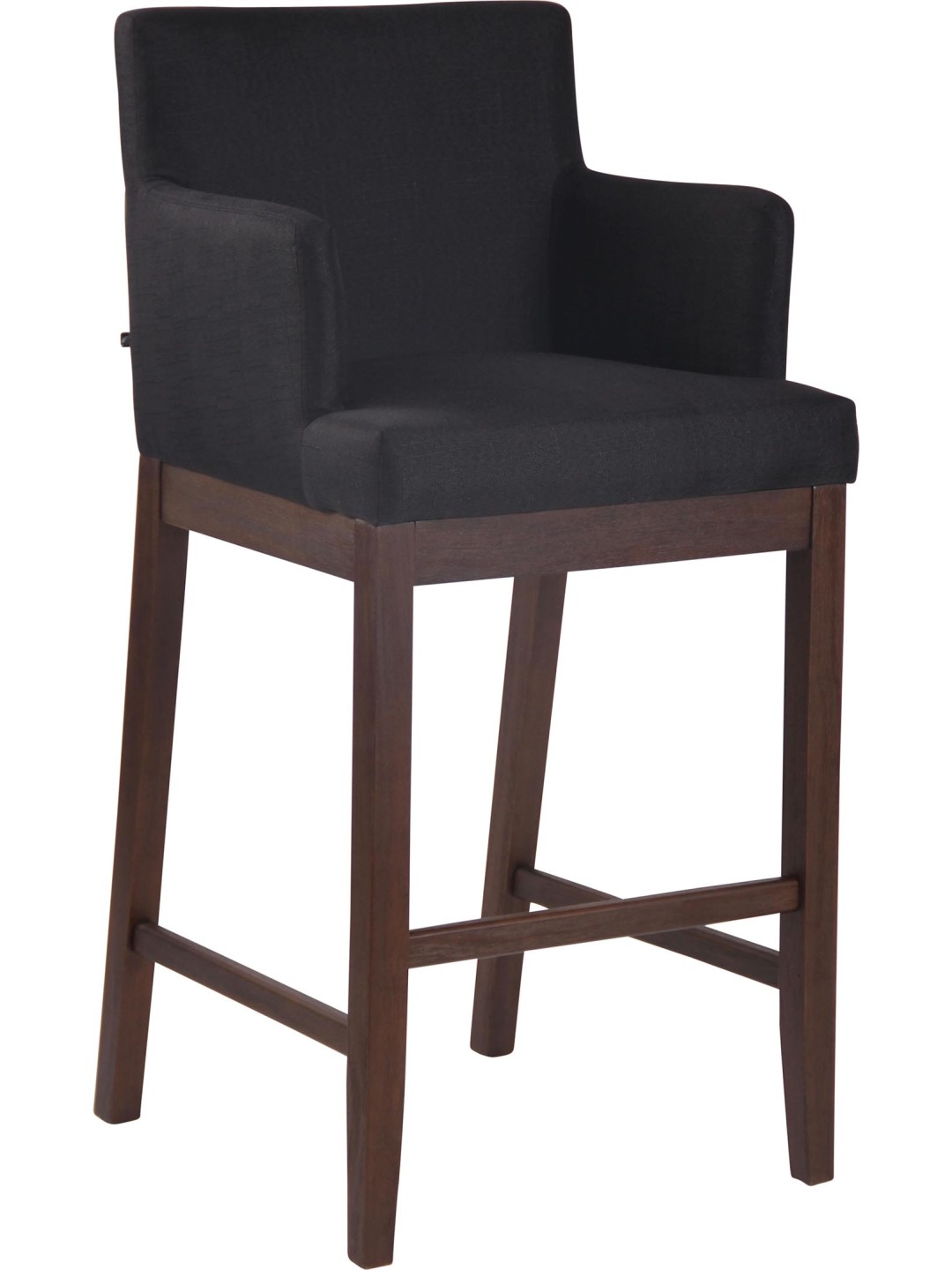 Banqueta alta tecido Laredo antigo, preto