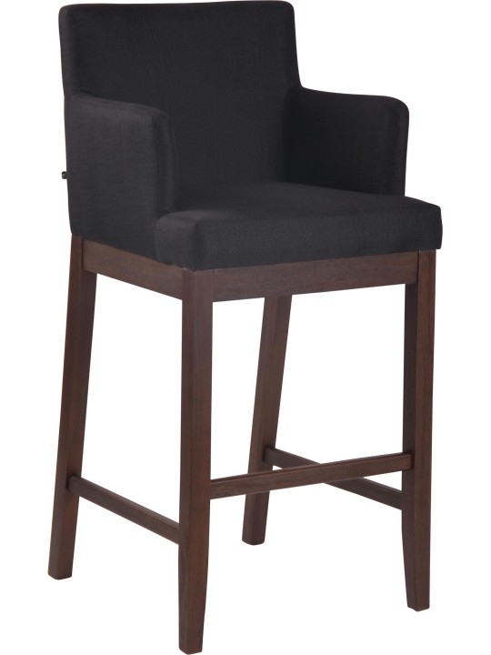 Banqueta alta tecido Laredo antigo, preto