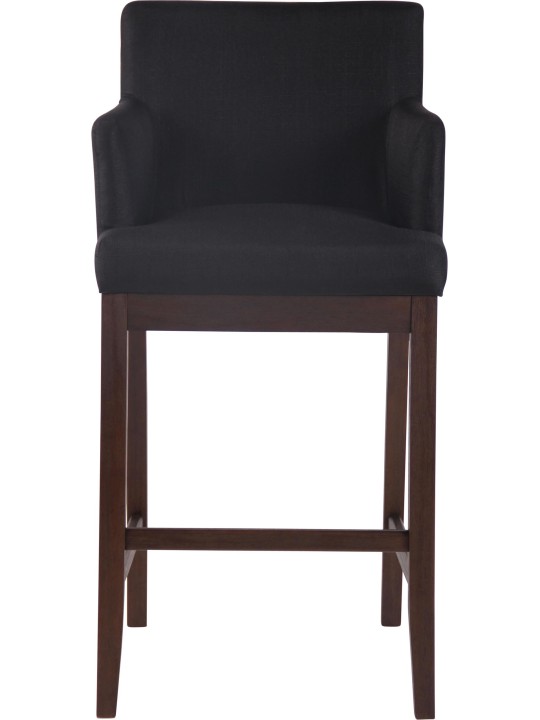 Banqueta alta tecido Laredo antigo, preto