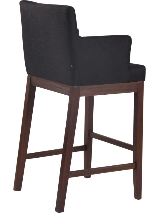 Banqueta alta tecido Laredo antigo, preto