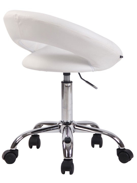 Banqueta de trabalho Olinda couro sintético, branco