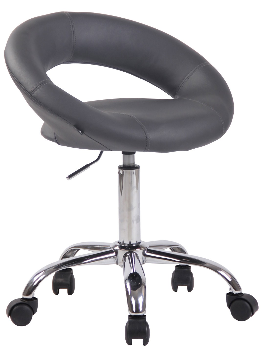 Banqueta de trabalho Olinda couro sintético, cinza