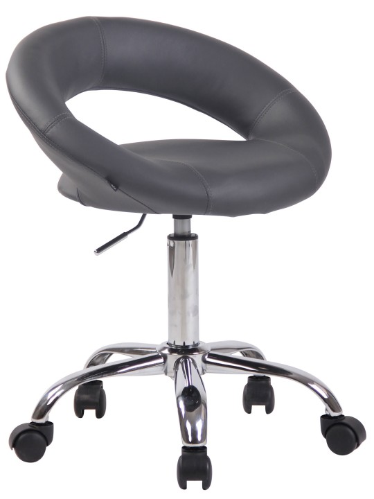 Banqueta de trabalho Olinda couro sintético, cinza