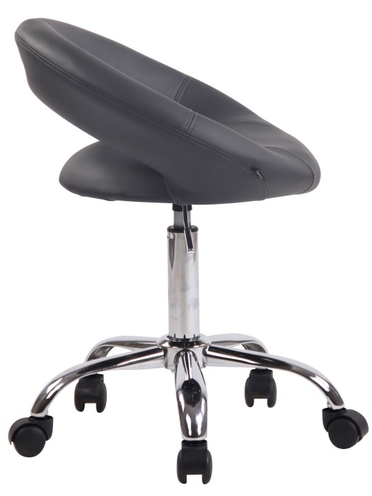 Banqueta de trabalho Olinda couro sintético, cinza