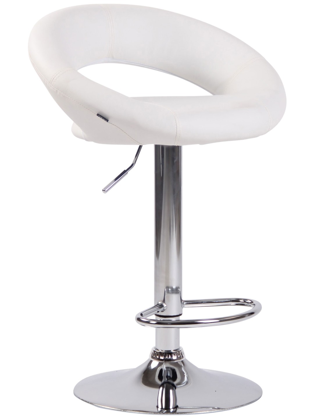 Banqueta alta Olinda couro sintético cromado, branco