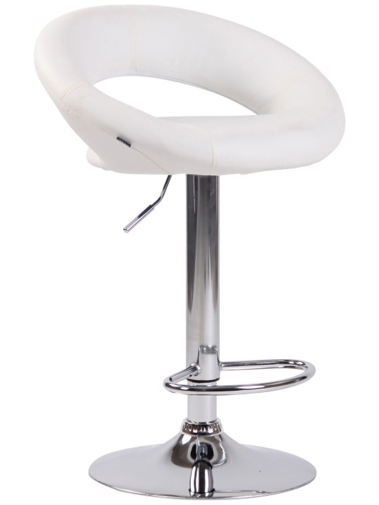 Banqueta alta Olinda couro sintético cromado, branco