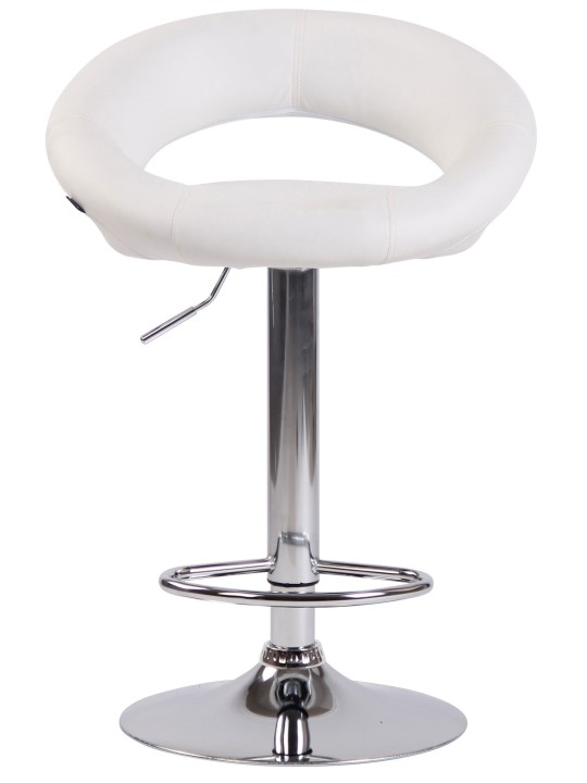 Banqueta alta Olinda couro sintético cromado, branco