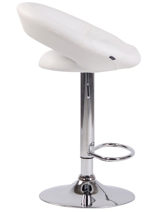 Banqueta alta Olinda couro sintético cromado, branco