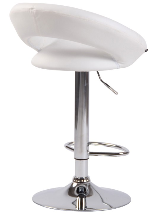Banqueta alta Olinda couro sintético cromado, branco
