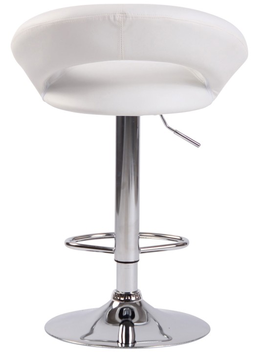 Banqueta alta Olinda couro sintético cromado, branco