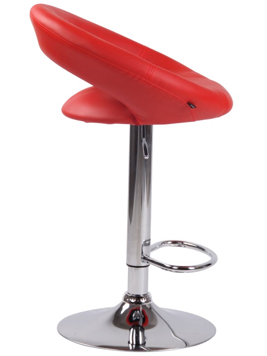 Banqueta alta Olinda couro sintético cromado, vermelho