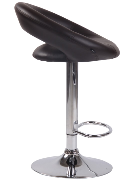 Banqueta alta Olinda couro sintético cromado, castanho