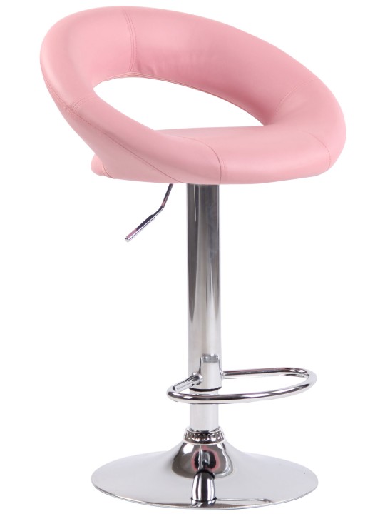 Banqueta alta Olinda couro sintético cromado, rosa Banqueta alta Olinda couro sintético cromado, rosa