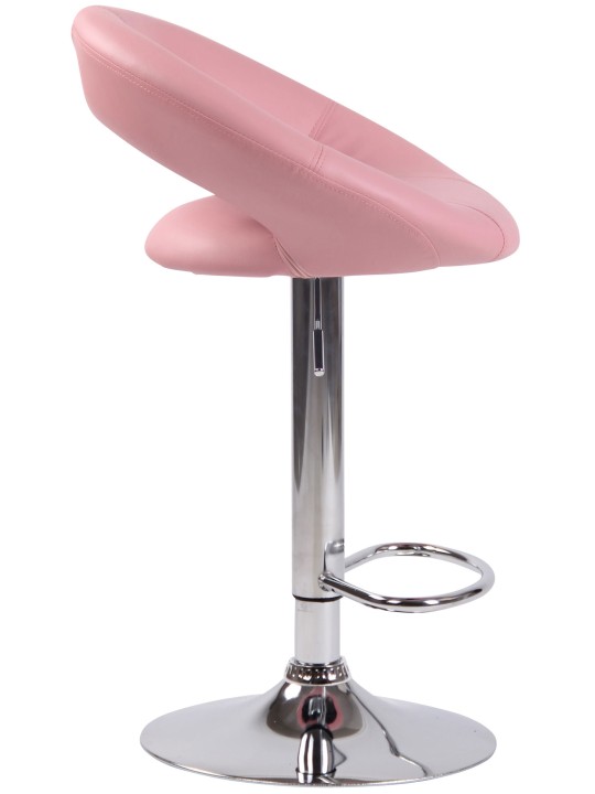 Banqueta alta Olinda couro sintético cromado, rosa Banqueta alta Olinda couro sintético cromado, rosa