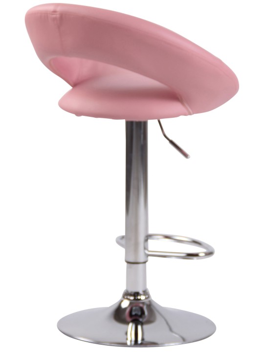 Banqueta alta Olinda couro sintético cromado, rosa Banqueta alta Olinda couro sintético cromado, rosa