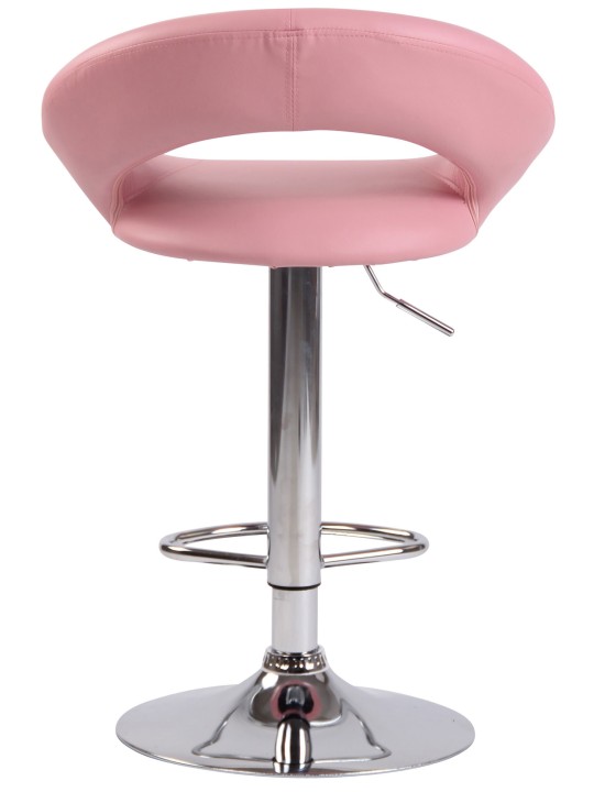 Banqueta alta Olinda couro sintético cromado, rosa Banqueta alta Olinda couro sintético cromado, rosa