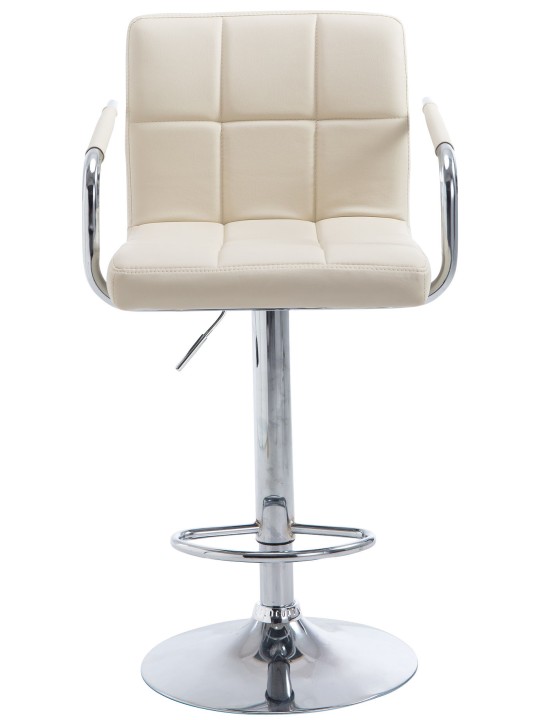 Conjunto de 2 bancos altos Lucy V2 cromados, creme