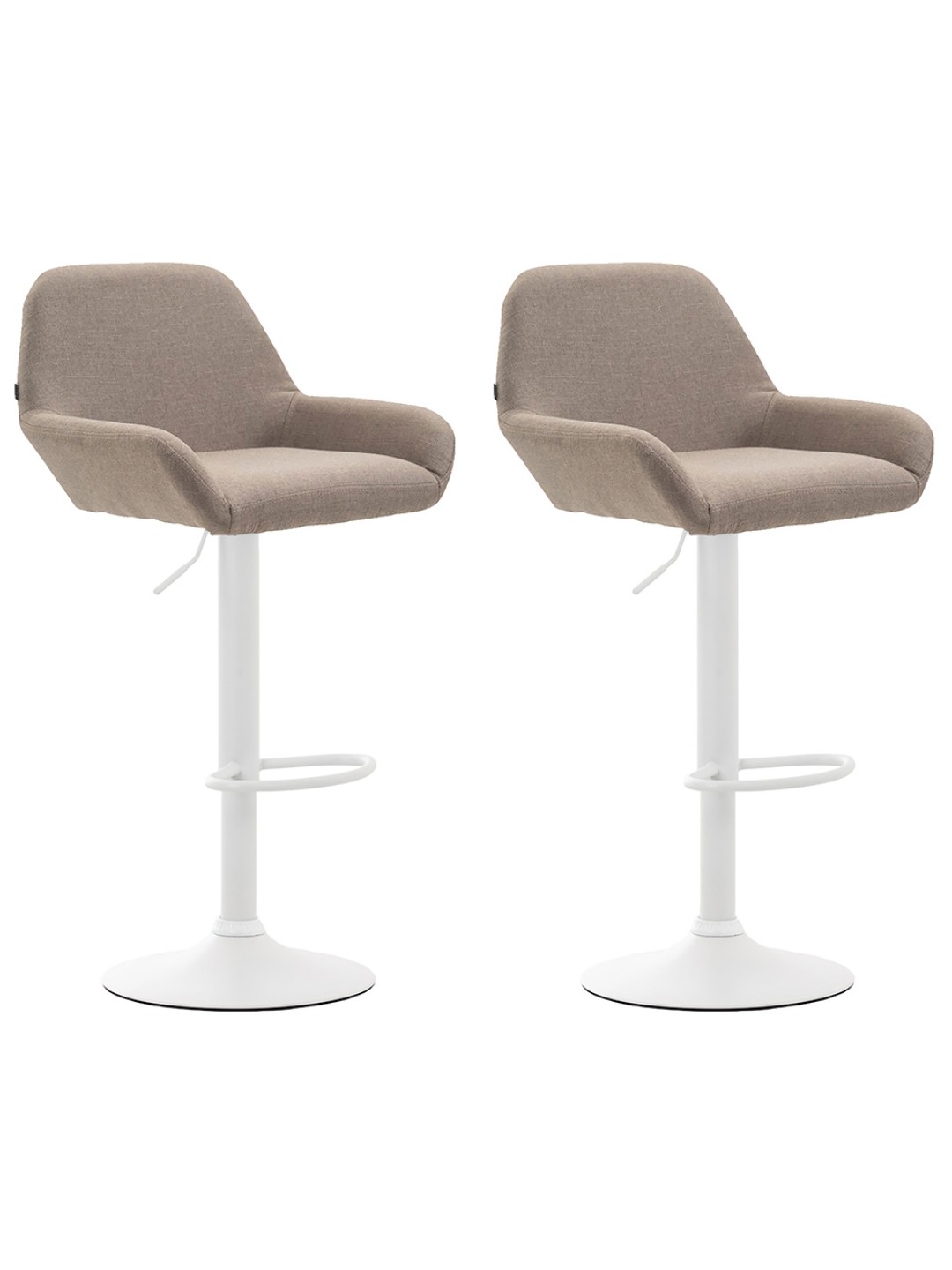 Conjunto de 2 bancos altos tecido Braga, taupe