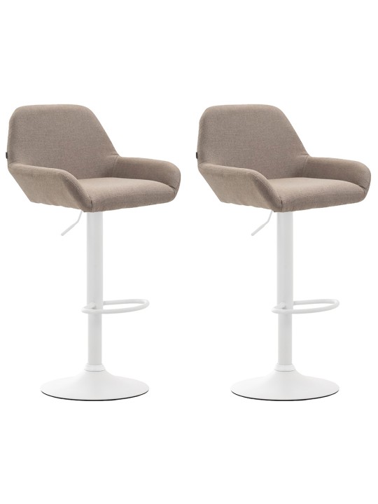 Conjunto de 2 bancos altos tecido Braga, taupe