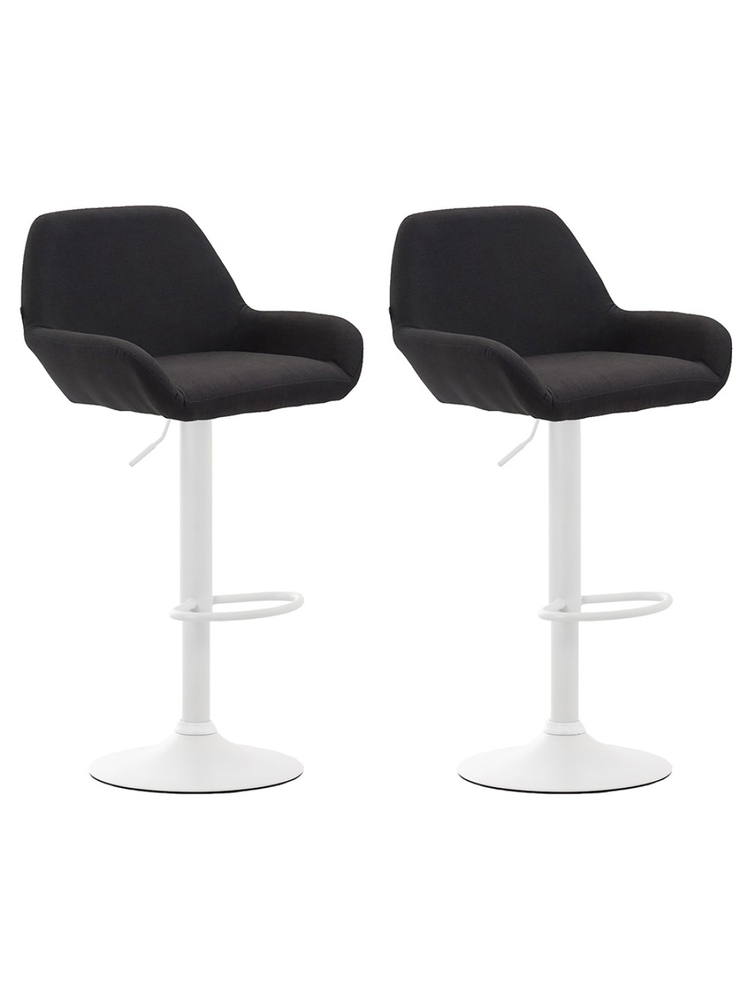 Conjunto de 2 bancos altos tecido Braga, preto