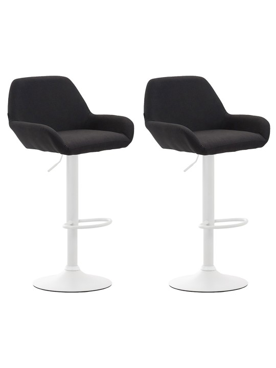 Conjunto de 2 bancos altos tecido Braga, preto