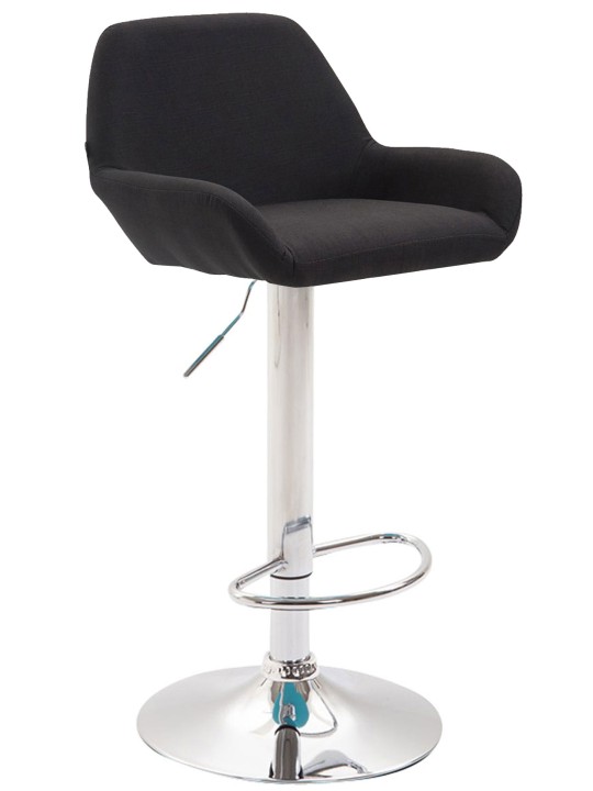 Conjunto de 2 bancos altos tecido Braga cromado, preto