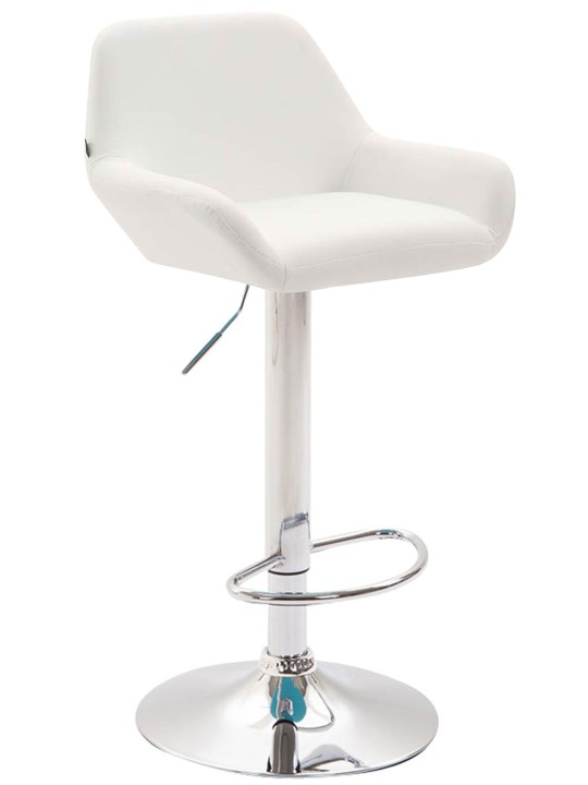 Conjunto de 2 bancos altos Braga couro sintético cromado, branco