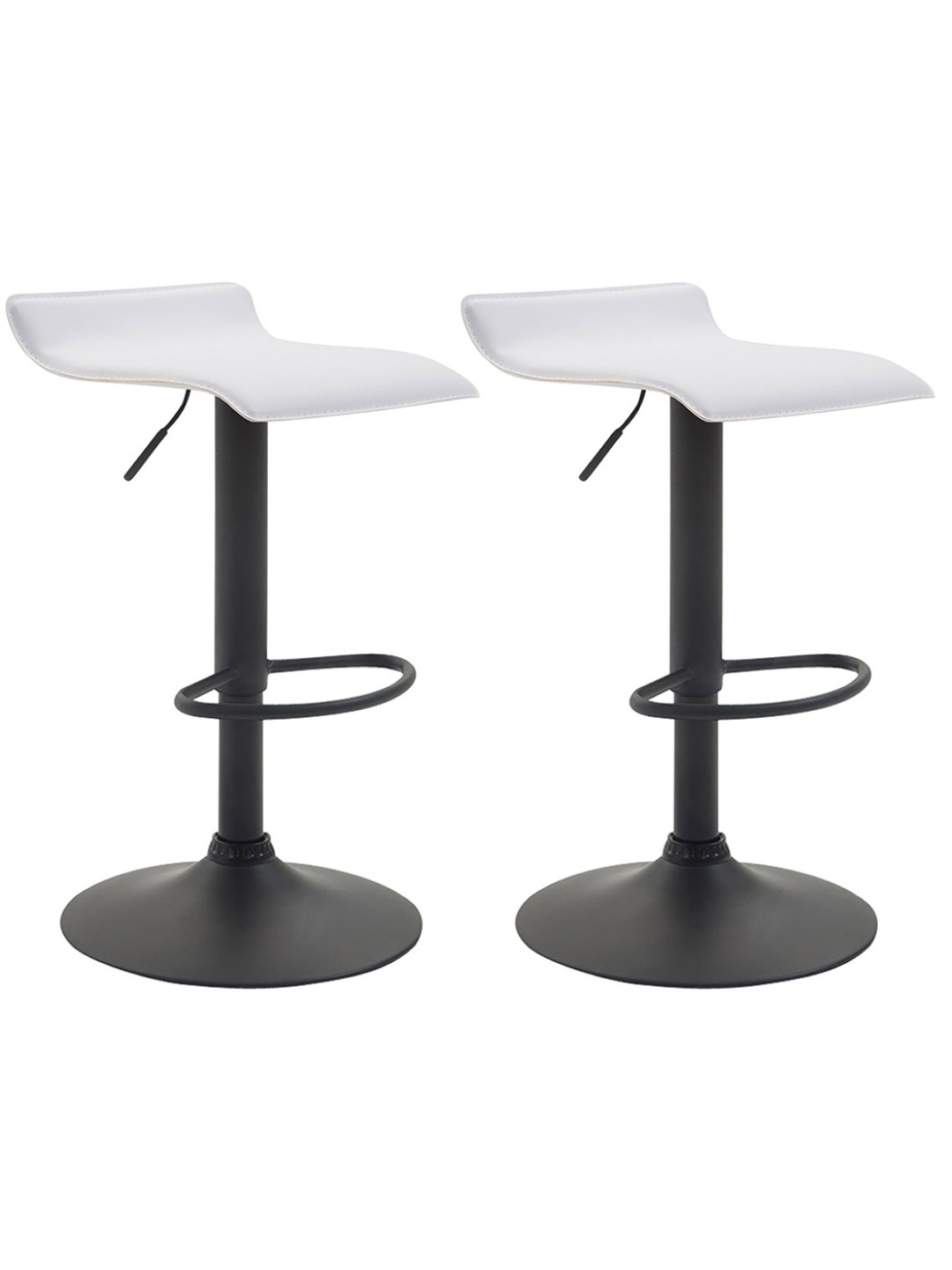 Conjunto de 2 bancos altos Dyn V2 couro artificial, branco