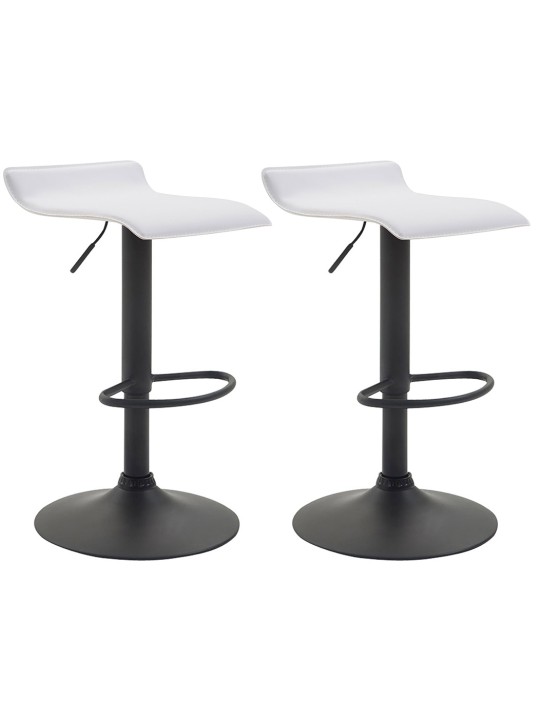 Conjunto de 2 bancos altos Dyn V2 couro artificial, branco