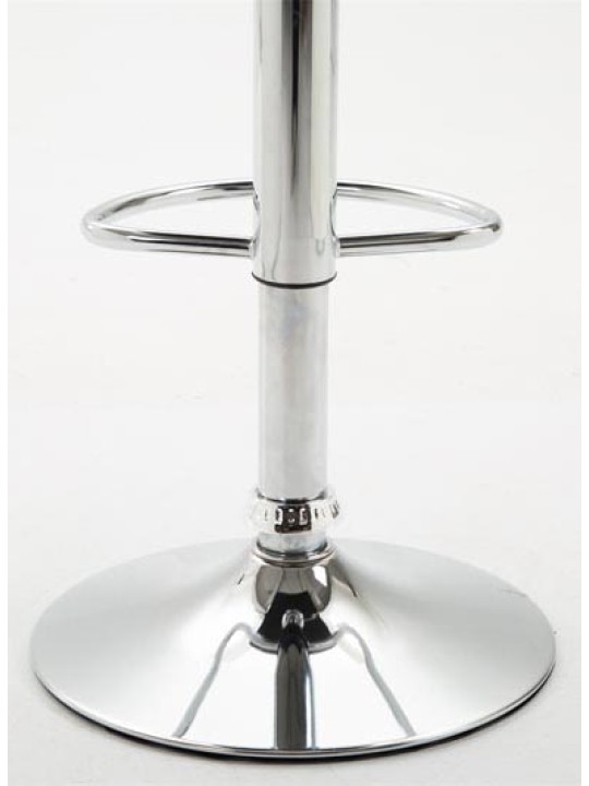 Conjunto de 2 bancos altos Dyn V2 em pele sintética cromada, branco Conjunto de 2 bancos altos Dyn V2 em pele sintética cromada, branco