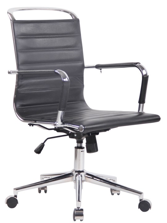 Cadeira de escritório Barton couro genuíno, preto