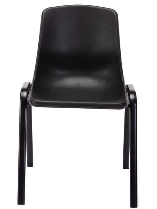 Conjunto de 4 cadeiras empilháveis ​​de plástico Nowra, preto