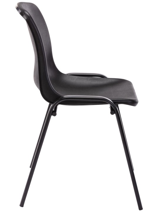 Conjunto de 4 cadeiras empilháveis ​​de plástico Nowra, preto