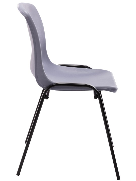 Conjunto de 4 cadeiras empilháveis ​​de plástico Nowra, cinza