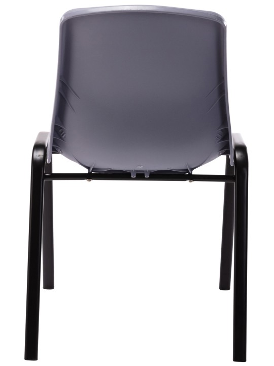 Conjunto de 4 cadeiras empilháveis ​​de plástico Nowra, cinza