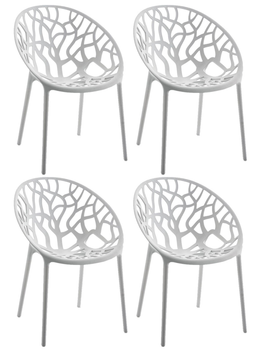 Conjunto de 4 cadeiras Hope, cinza claro