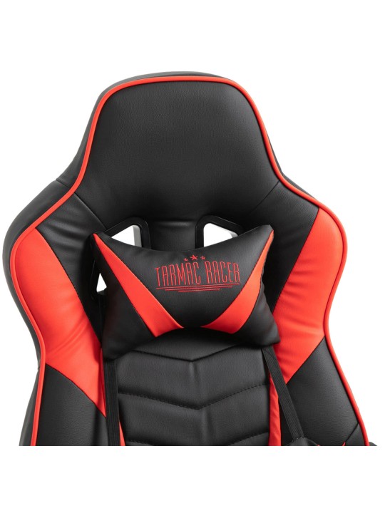 Cadeira de escritório Tilos em couro sintético, preto/vermelho