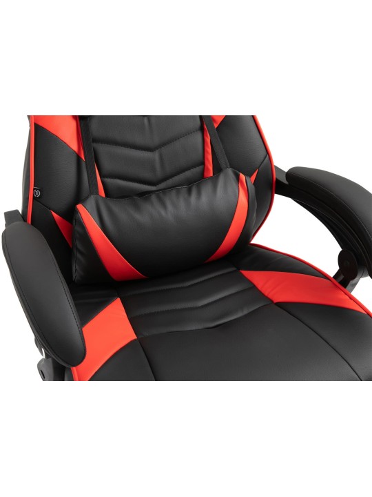 Cadeira de escritório Tilos em couro sintético, preto/vermelho