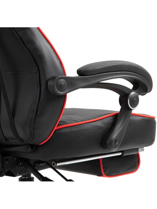 Cadeira de escritório Tilos em couro sintético, preto/vermelho