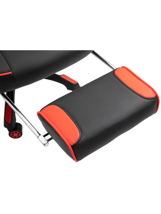 Cadeira de escritório Tilos em couro sintético, preto/vermelho