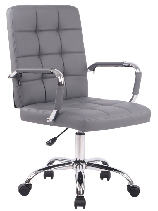 Cadeira de escritório Deli PRO couro sintético, cinza Cadeira de escritório Deli PRO couro sintético, cinza