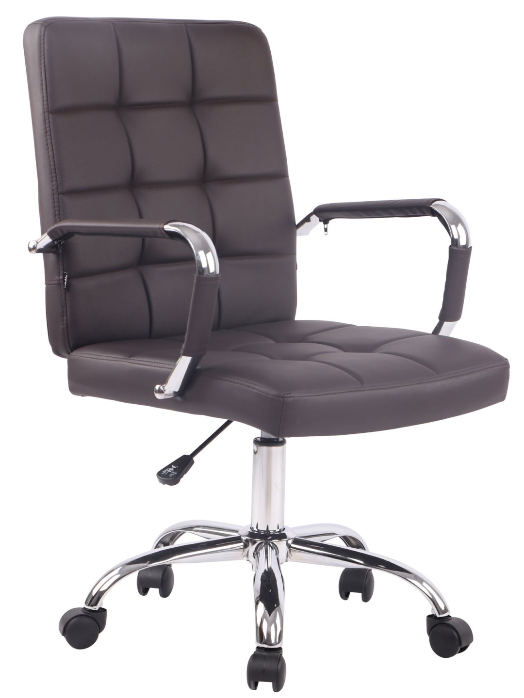 Cadeira de escritório Deli PRO couro sintético, castanho