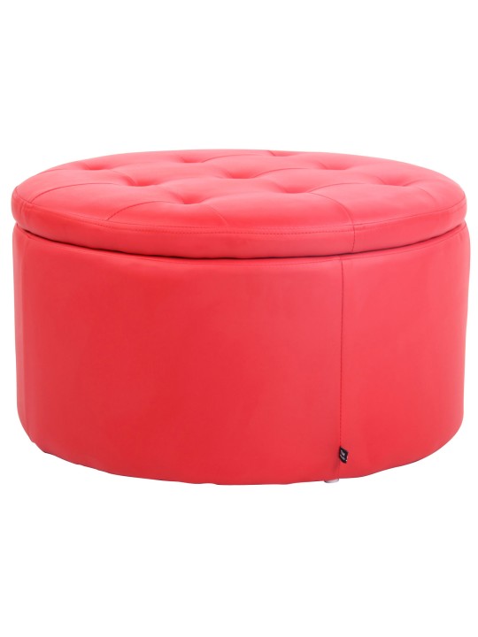 Banqueta de imitação de pele Évora, vermelho