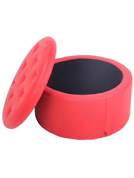 Banqueta de imitação de pele Évora, vermelho