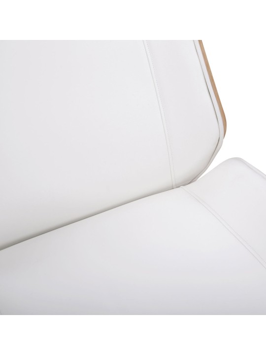 Cadeira de escritório Varel couro sintético, natural/branco