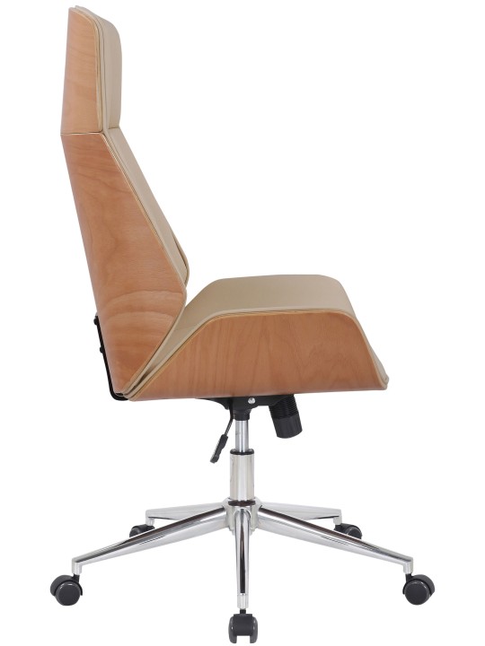 Cadeira de escritório Varel couro sintético, natural/creme