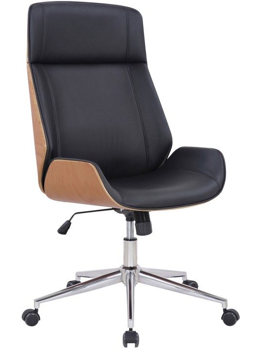 Cadeira de escritório Varel couro sintético, natural/preto